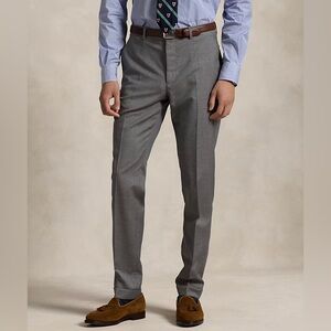 Lauren Ralph Lauren Men's Grey Slim Fit Twill Trousers Dress Pants - W34 x L30